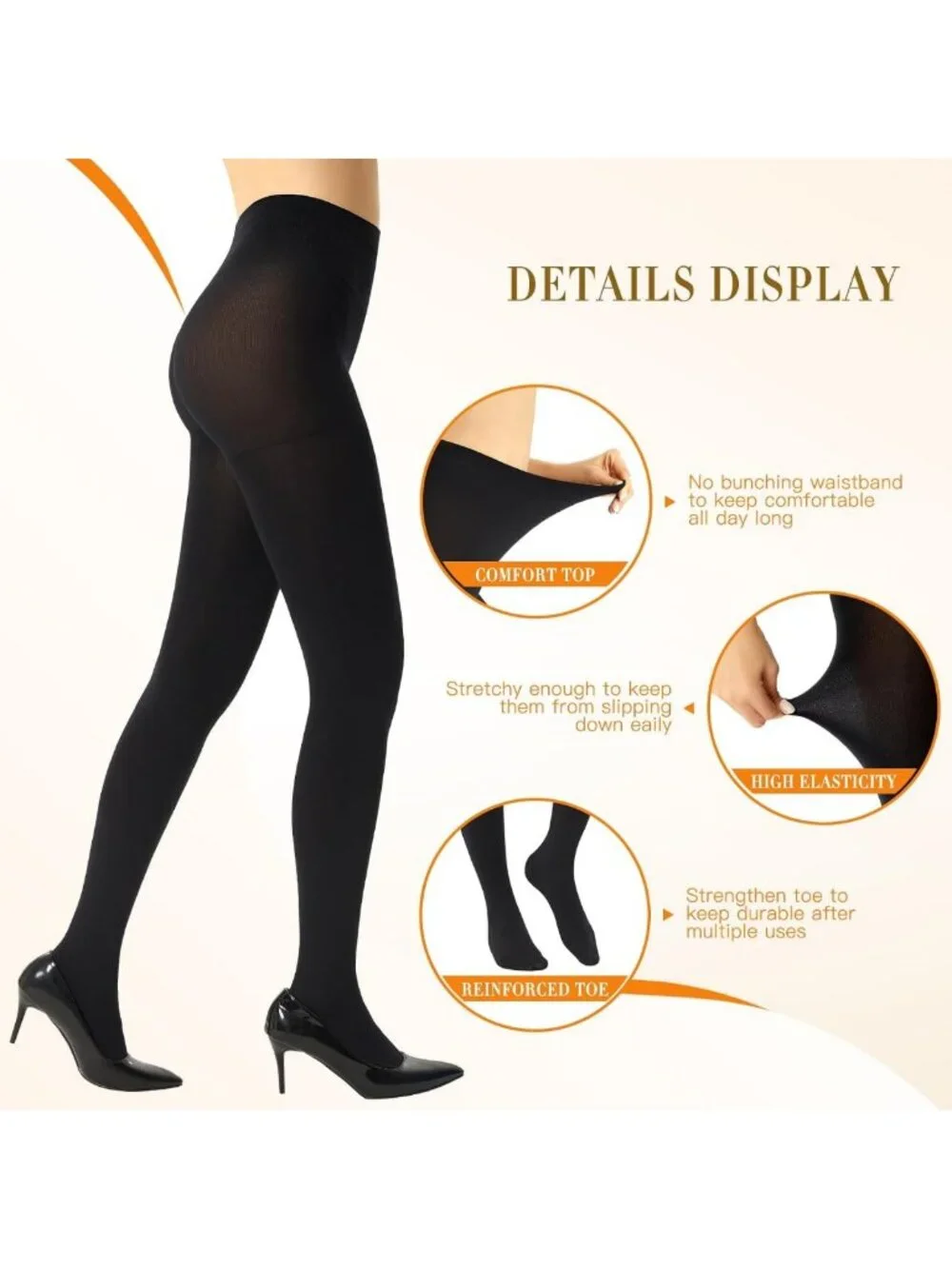 Super Opaque Control-Top Tights for Women - Blackout, 2 Pairs, Comfortable Fit